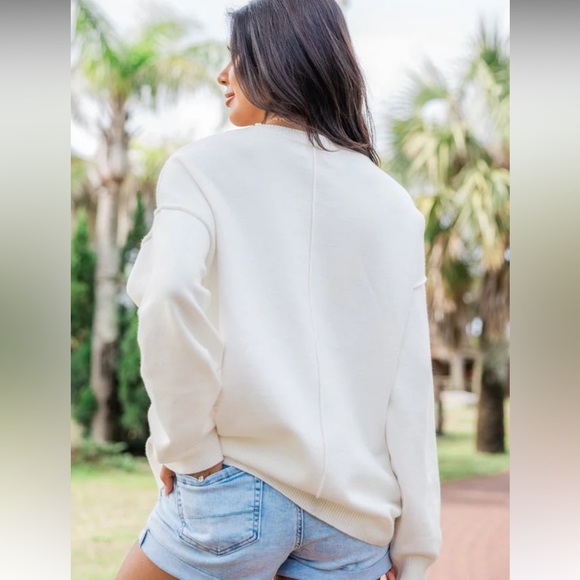 American Flag Crochet Sweater Large NWT - Picture 2 of 4